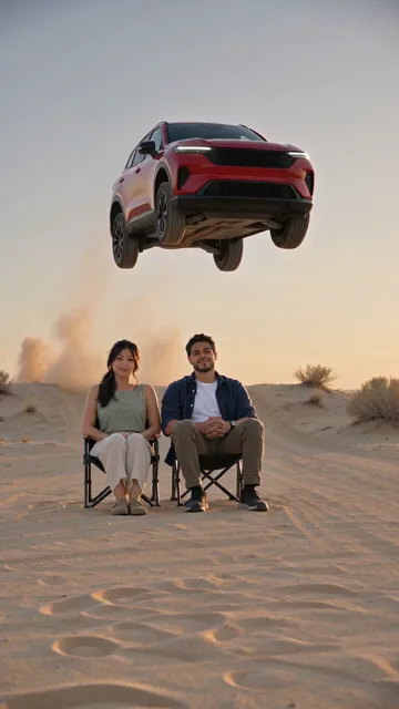 Car Jump AI Video for Two Friends