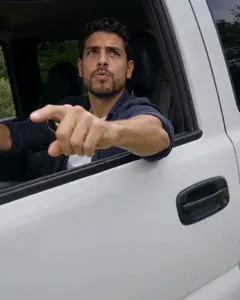 At the wheel: “…you to fish here?”